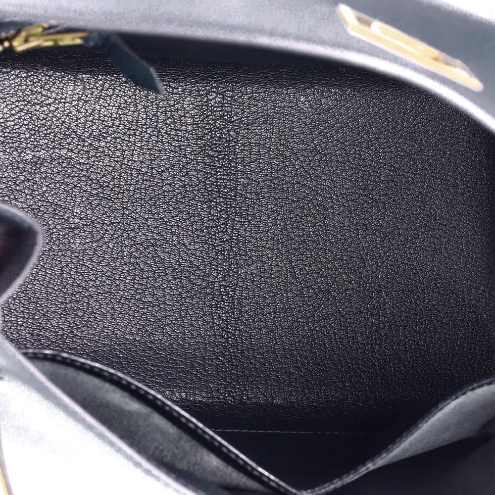 Hermes Kelly 28 Blue Courchevel with Gold Hardware - Picture 6 of 8